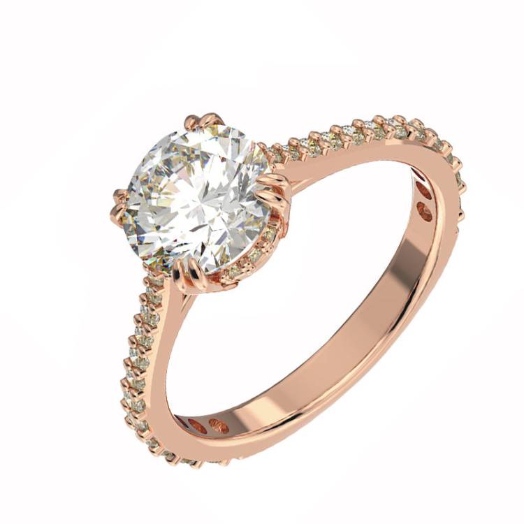 Swarovski Constella Rose Gold Tone Plated White Crystal Pave Cocktail Ring Size 55 - 55