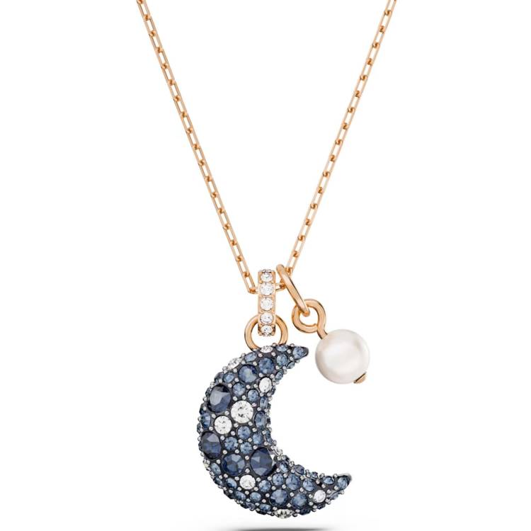 Swarovski Luna Rose Gold Tone Plated Moon Necklace