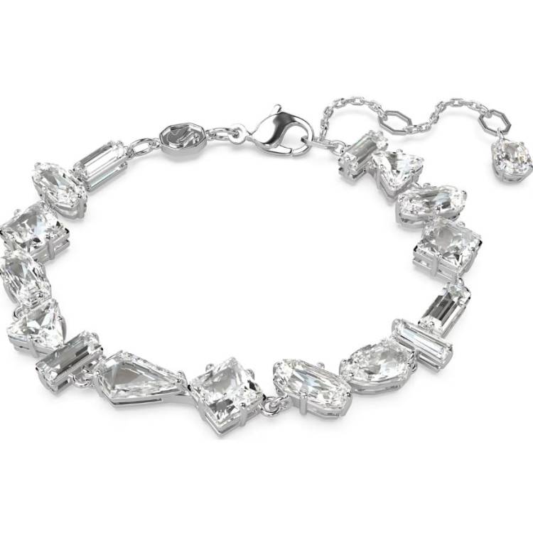 Swarovski Mesmera Rhodium Plated Mixed Cut White Crystal Bracelet (M)
