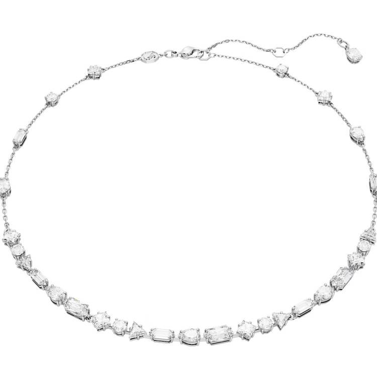 Swarovski Mesmera Rhodium Plated Mixed Cut White Crystal Necklace
