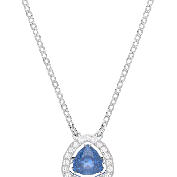 Swarovski Millenia Rhodium Plated Blue Crystal Trilliant Cut Necklace