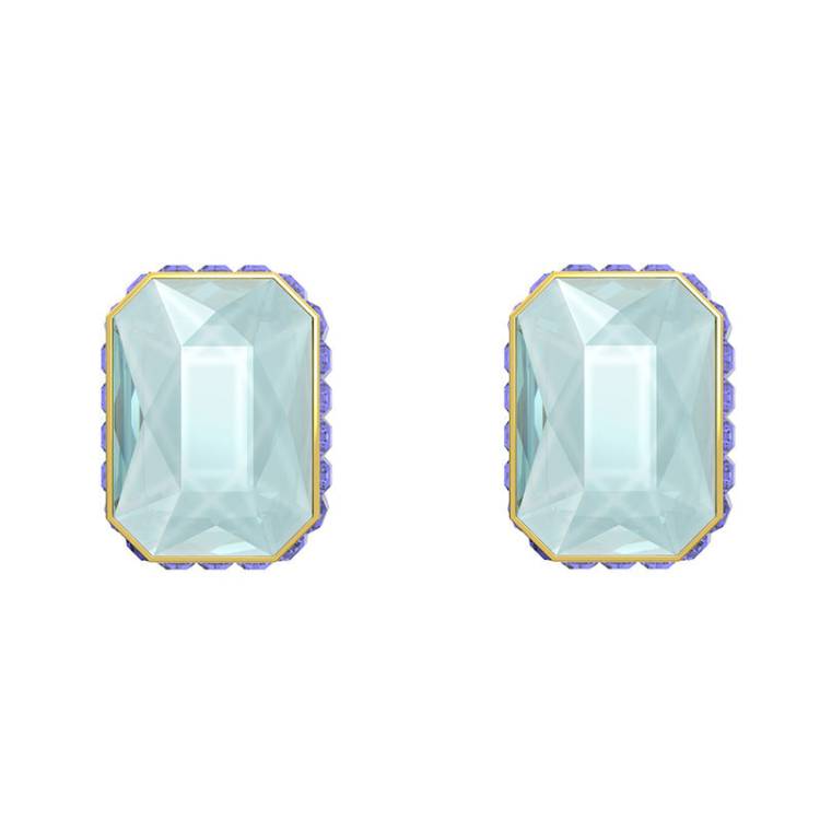 Swarovski Orbita Gold Tone Plated Multicolour Crystal Octagon Cut Earrings - Gold