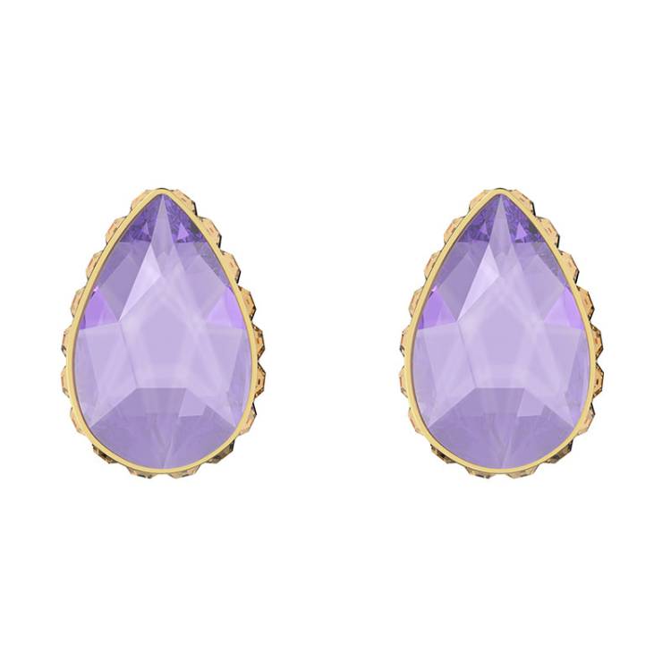Swarovski Orbita Gold Tone Plated Multicolour Crystal Drop Cut Earrings - Gold