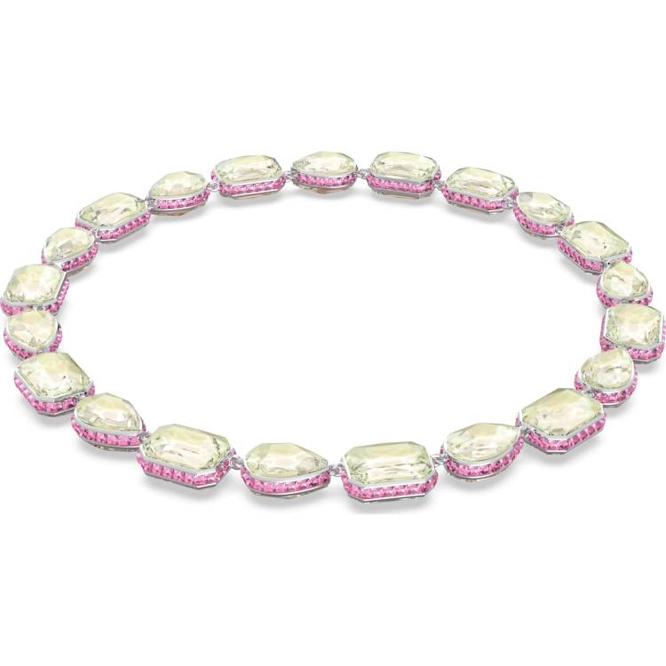 Swarovski Orbita Rhodium Plated Multicoloured Crystal Mixed Cuts Magnetic Necklace - Silver