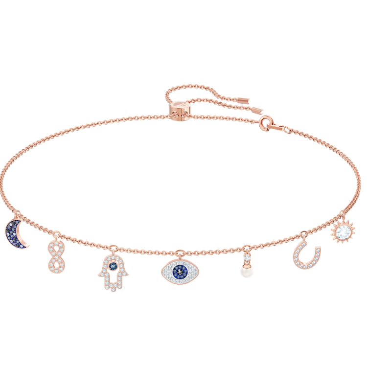 Swarovski Symbolic Rose Gold Tone Plated Symbols Necklace