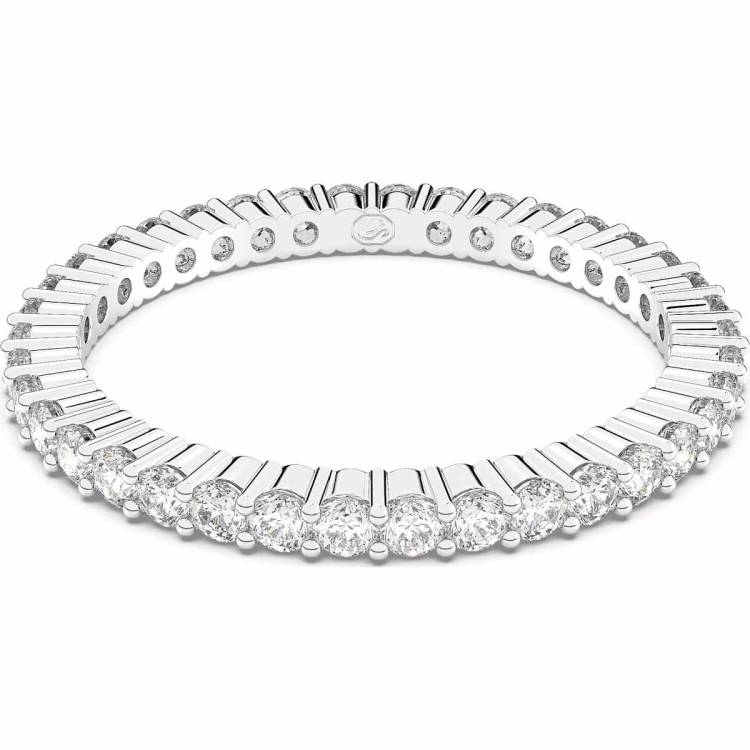 Swarovski Vittore Rhodium Plated White Crystal Ring Size 50