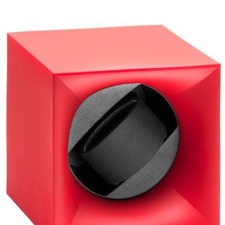 Swiss Kubik Watch Winder Single Startbox Red Soft Touch - Red