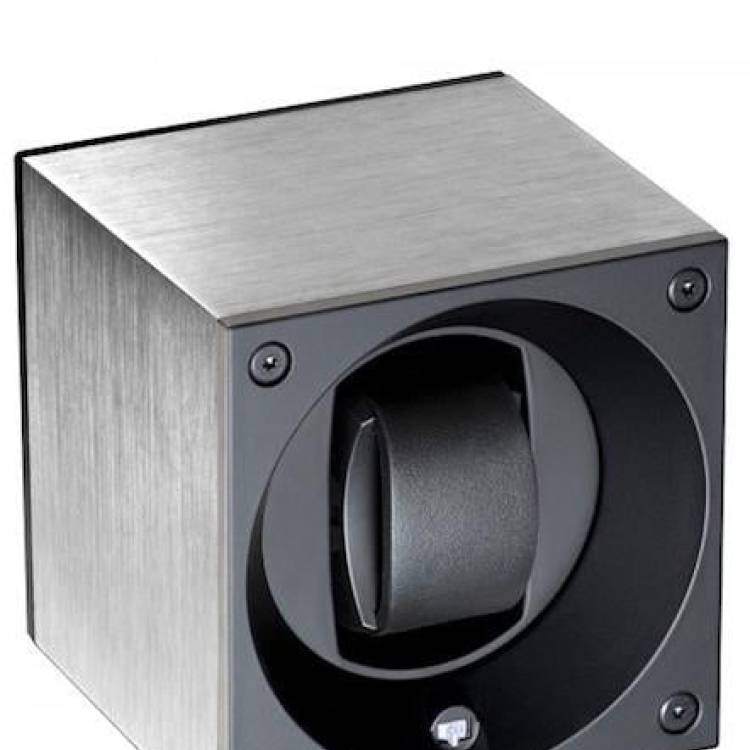 Swiss Kubik Watch Winder Single Aluminium Natural Brushed - Silver