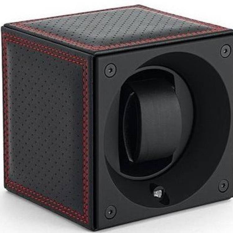 Swiss Kubik Watch Winder Single Masterbox Racing Line Red Stitching