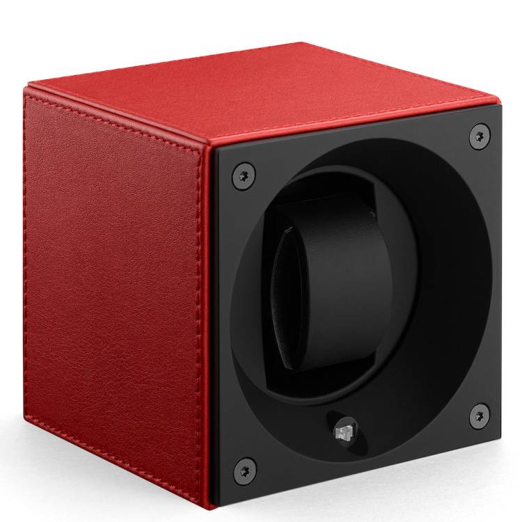 Swiss KubiK Watch Winder Single Red leather - Red
