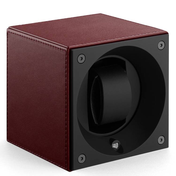 Swiss KubiK Watch Winder Single Bordeaux Leather - Bordeaux