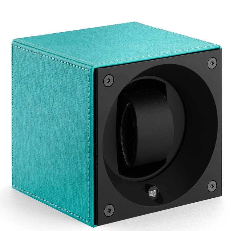 Swiss KubiK Watch Winder Single Turquoise Leather - Turquoise