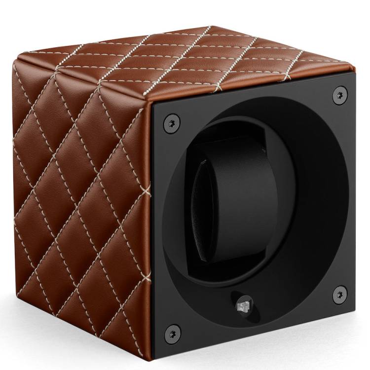 Swiss KubiK Watch Winder Single Honey Couture Leather - Honey