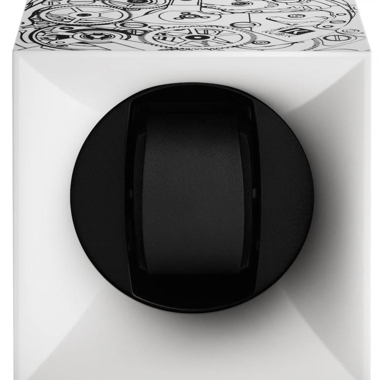 Swiss Kubik Watch Winder Single Startbox White Black Print