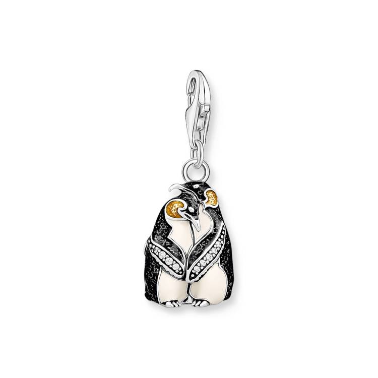 Thomas Sabo Charm Club Sterling Silver Penguins Charm - Silver