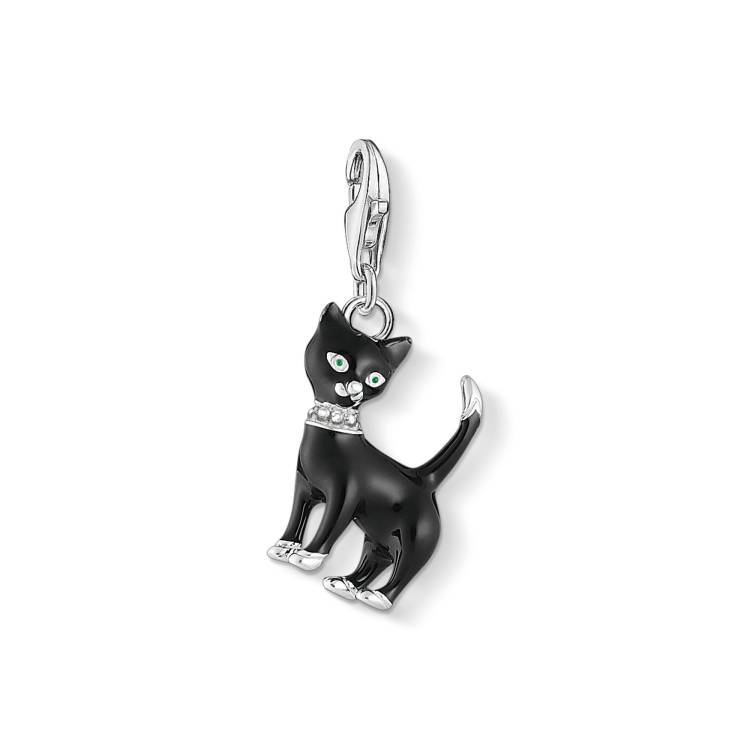 Thomas Sabo Charm Club Sterling Silver Black Cat Collectable Charm - Silver