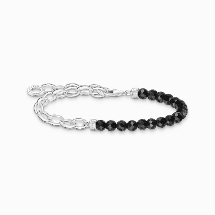 Thomas Sabo Charm Club Sterling Silver Black Onyx Chain Charm Bracelet