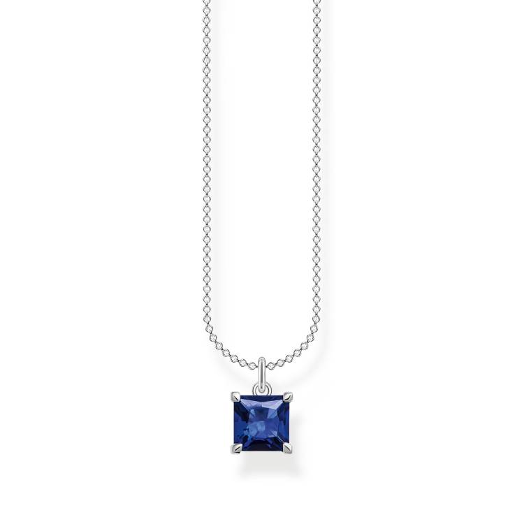 Thomas Sabo Charm Club Sterling Silver Blue Stone Necklace - Silver