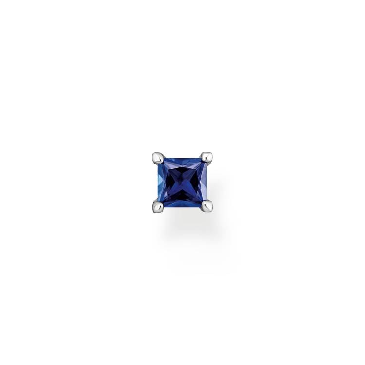 Thomas Sabo Charm Club Sterling Silver Blue Stone Single Ear Stud - Silver
