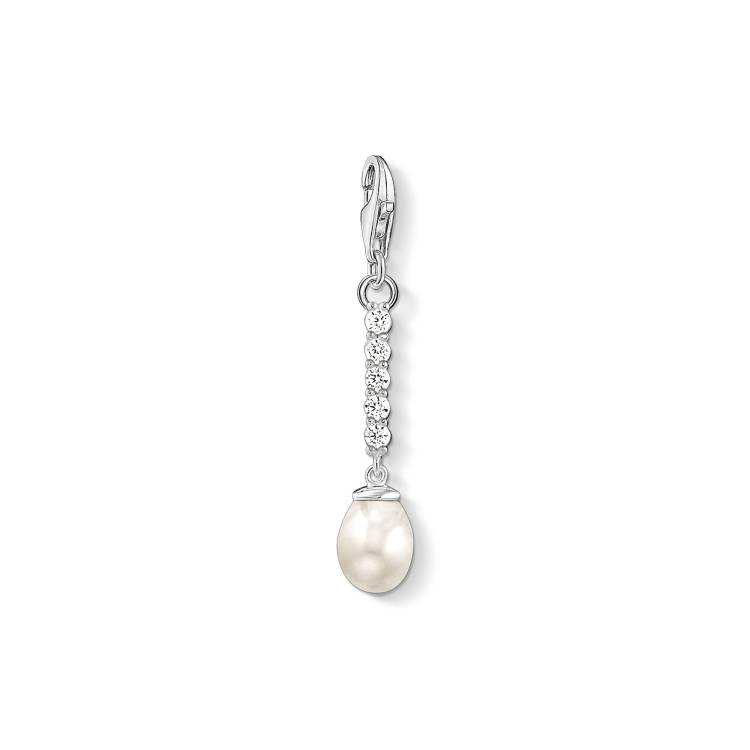 Thomas Sabo Charm Club Sterling Silver CZ Pearl Charm - Silver