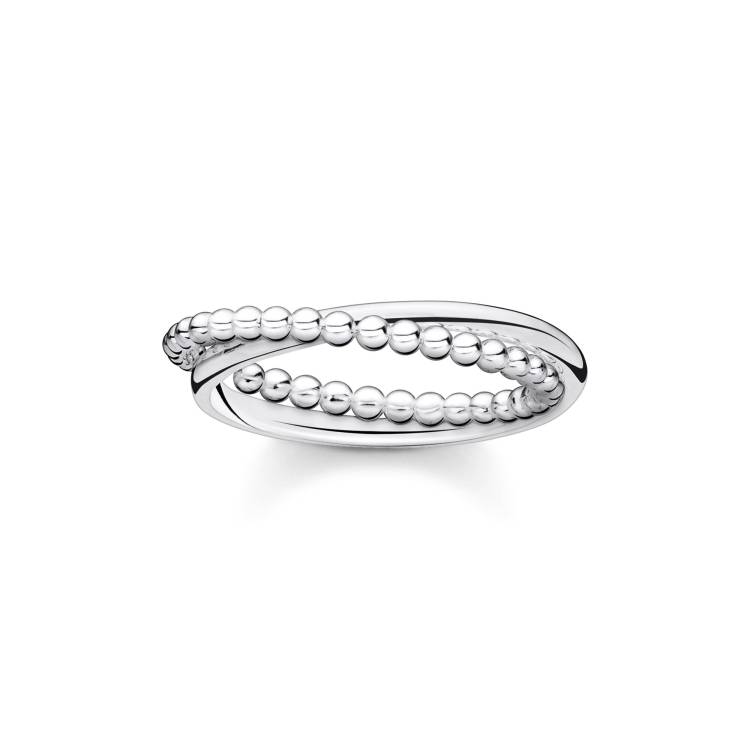 Thomas Sabo Charm Club Sterling Silver Double Dots Ring - 50