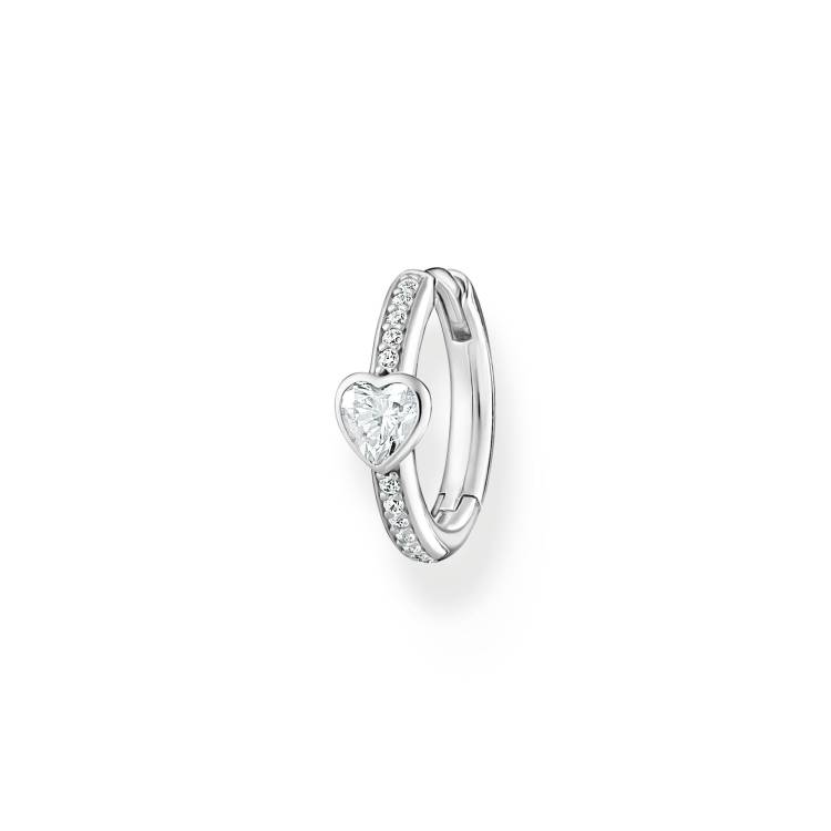 Thomas Sabo Charm Club Sterling Silver Heart Hoop Earring - Silver