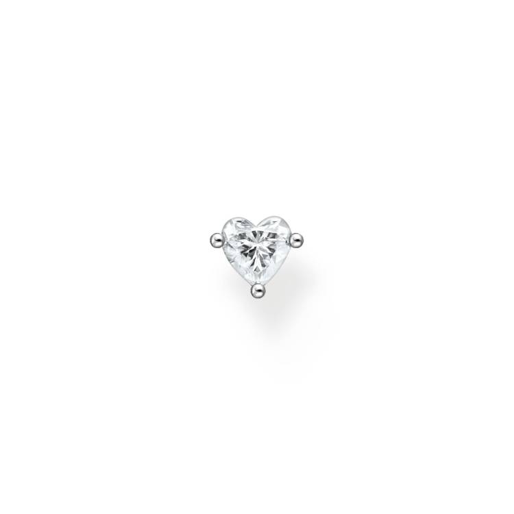 Thomas Sabo Charm Club Sterling Silver Heart Single Ear Stud - Silver