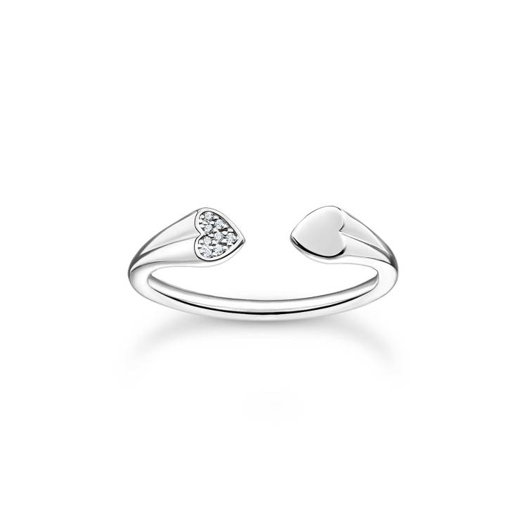 Thomas Sabo Charm Club Sterling Silver Hearts Ring - 56