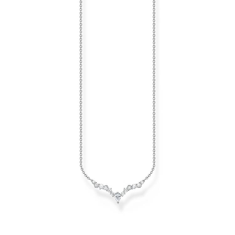 Thomas Sabo Charm Club Sterling Silver Ice Crystals Necklace - Silver
