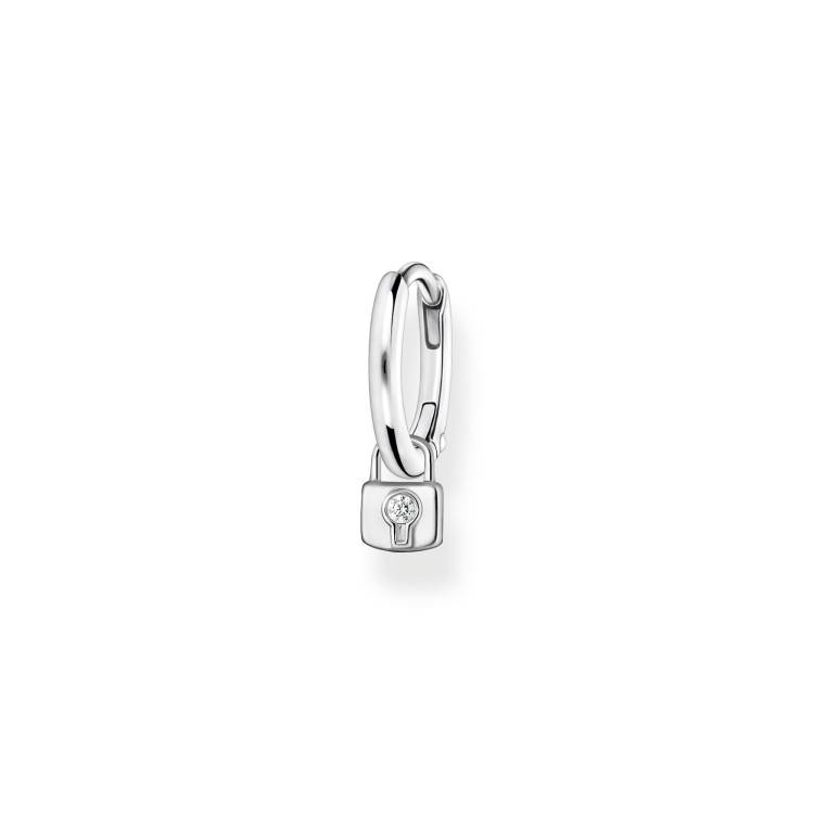 Thomas Sabo Charm Club Sterling Silver Padlock Hoop Earring - Silver
