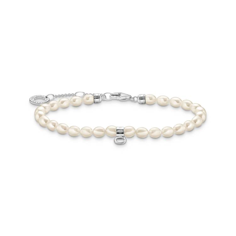 Thomas Sabo Charm Club Sterling Silver Pearls Bracelet - Silver