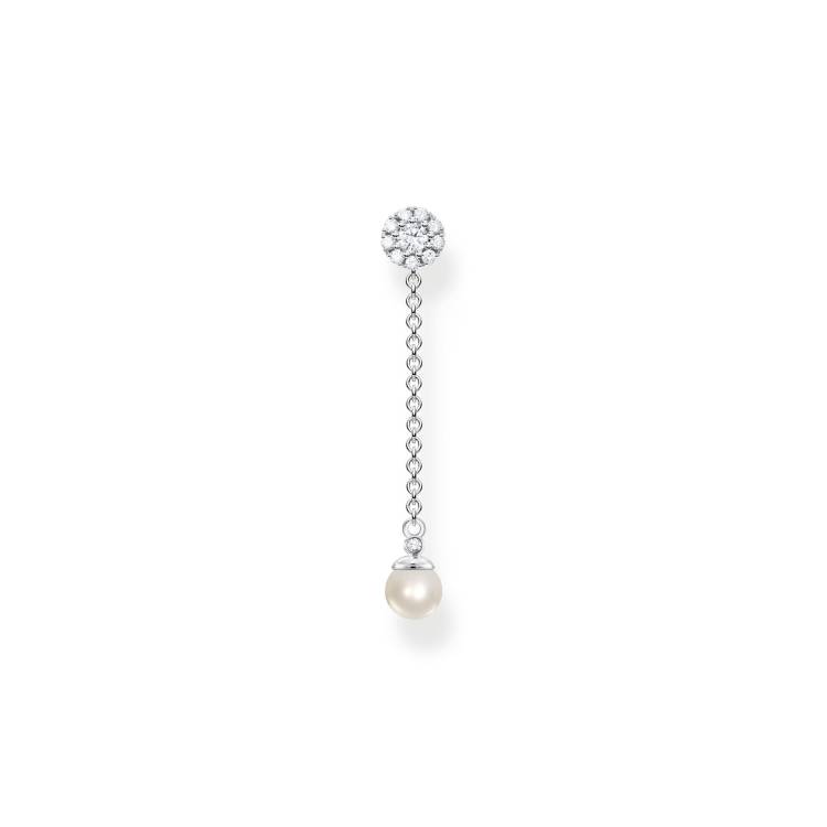 Thomas Sabo Charm Club Sterling Silver Pearls Pendant Long Earring - Silver