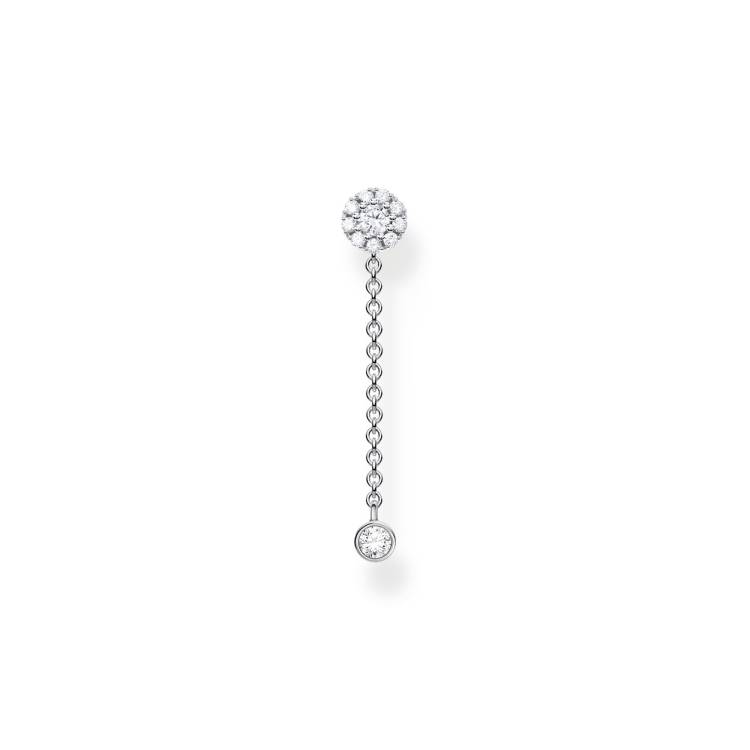 Thomas Sabo Charm Club Sterling Silver Pendant Stone Long Earring - Silver