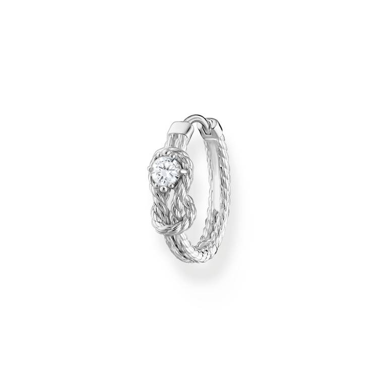 Thomas Sabo Charm Club Sterling Silver Rope Knot Hoop Earring - Silver