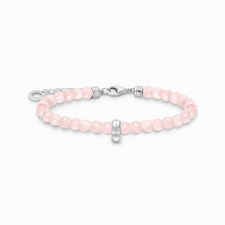 Thomas Sabo Charm Club Sterling Silver Rose Quartz Charm Bracelet