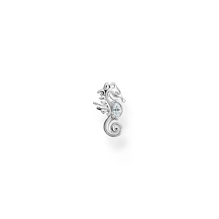Thomas Sabo Charm Club Sterling Silver Seahorse Single Ear Stud - Silver