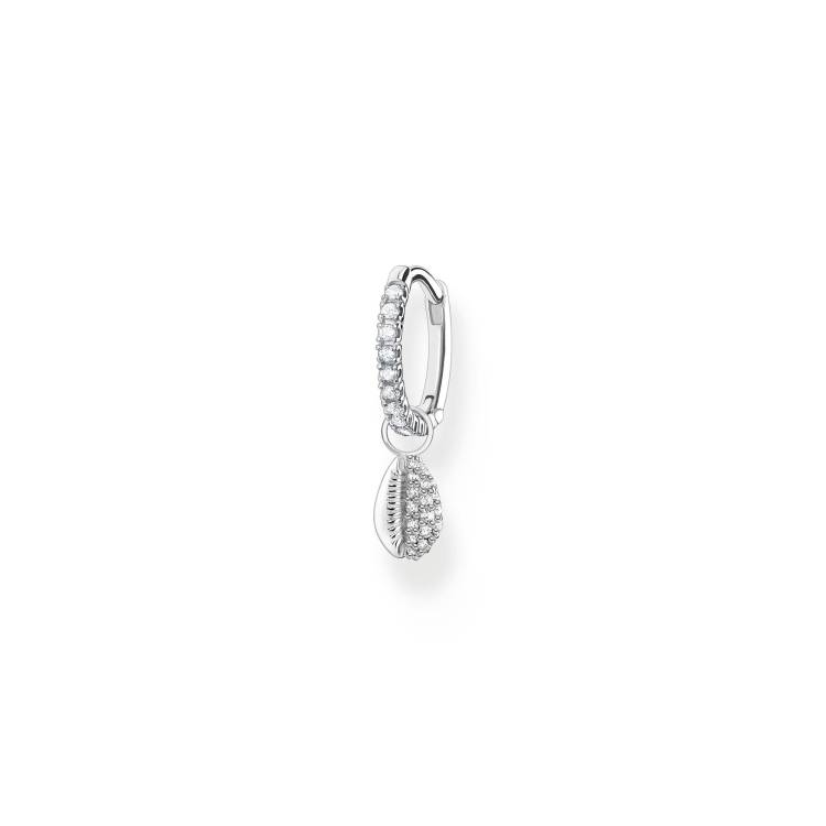 Thomas Sabo Charm Club Sterling Silver Shell Hoop Earring - Silver