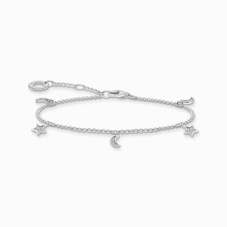 Thomas Sabo Charm Club Sterling Silver Star Moon Bracelet - Silver