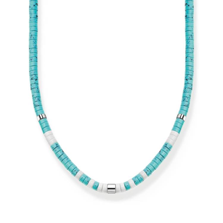 Thomas Sabo Charm Club Sterling Silver Turquoise Stone Necklace - Silver