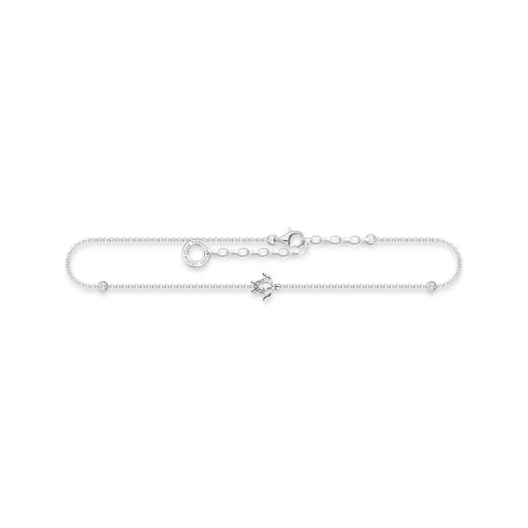 Thomas Sabo Charm Club Sterling Silver Turtle Anklet - Silver