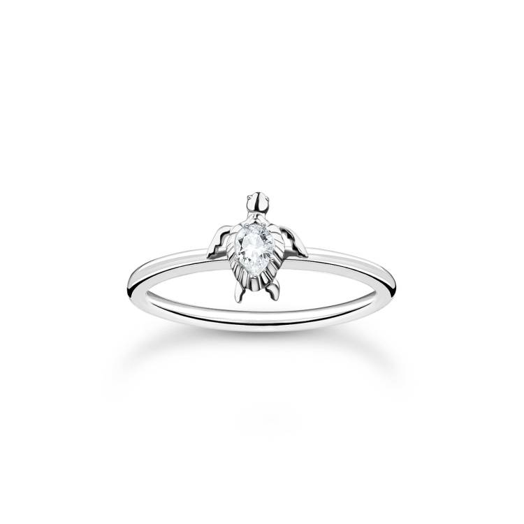 Thomas Sabo Charm Club Sterling Silver Turtle Ring - 52