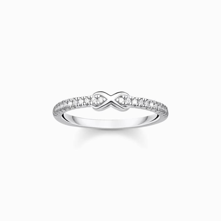 Thomas Sabo Charm Club Sterling Silver White CZ Infinity Ring - 50
