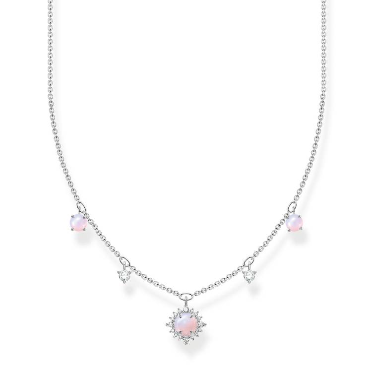 Thomas Sabo Charm Club Sterling Silver White CZ Pink Vintage Necklace