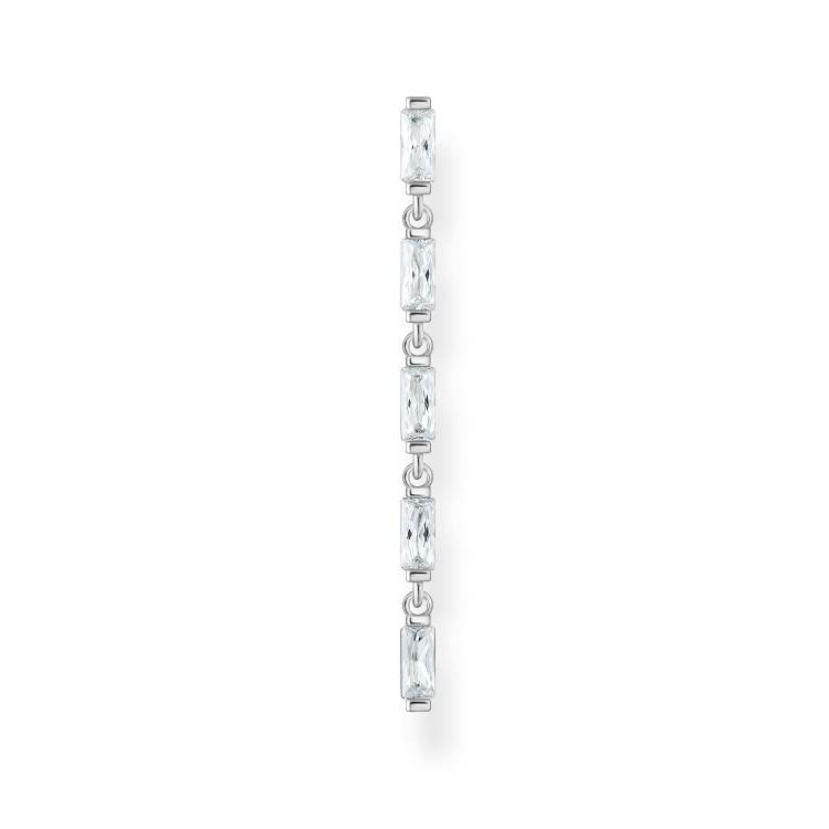 Thomas Sabo Charm Club Sterling Silver White Stones Single Drop Earring - Silver
