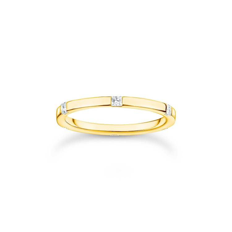 Thomas Sabo Charm Club Yellow Gold Plated Sterling Silver Ring - 48