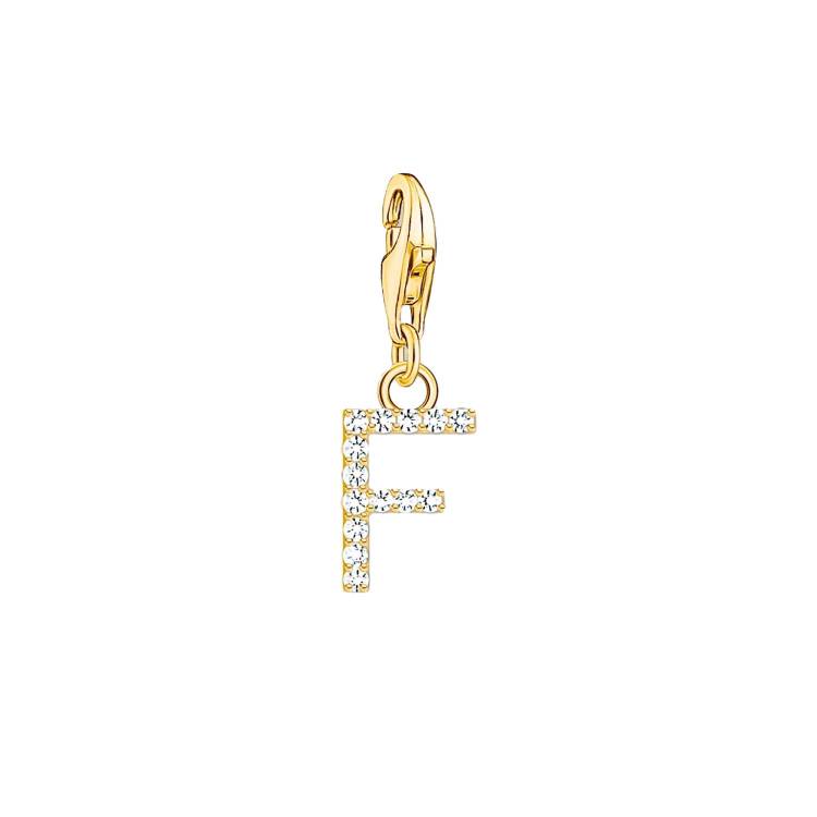 Thomas Sabo Charmista Gold Plated Sterling Silver Letter F Charm Pendant