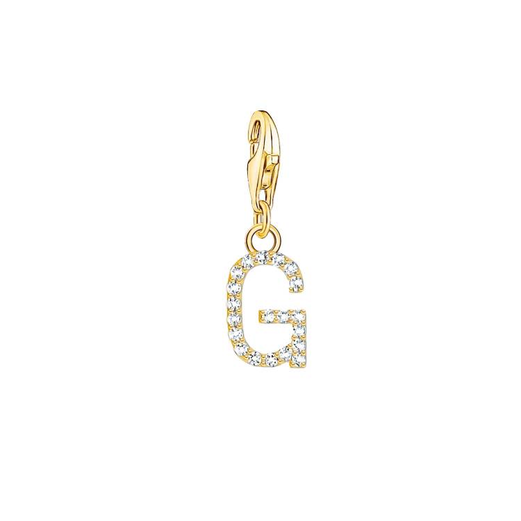 Thomas Sabo Charmista Gold Plated Sterling Silver Letter G Charm Pendant