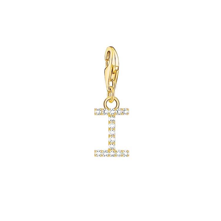 Thomas Sabo Charmista Gold Plated Sterling Silver Letter I Charm Pendant