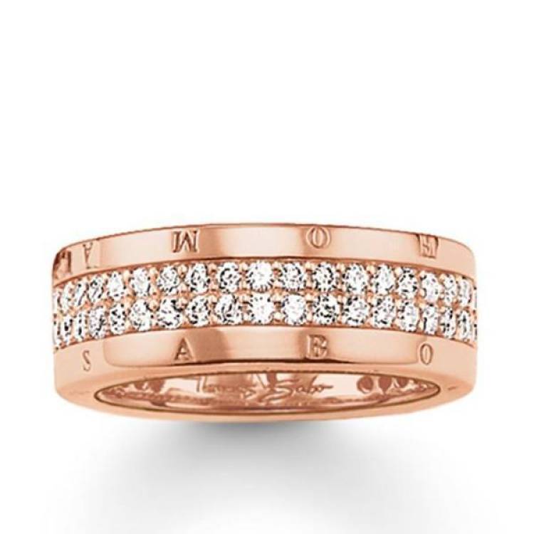 Thomas Sabo Glam And Soul Rose Gold White Zirconia Classic Eternity Ring D - 54