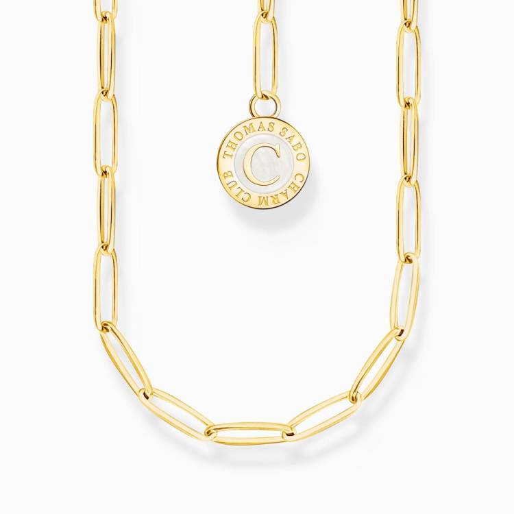 Thomas Sabo Gold Plated Sterling Silver Charmista Member Charm Necklace with Coin - 70cm
